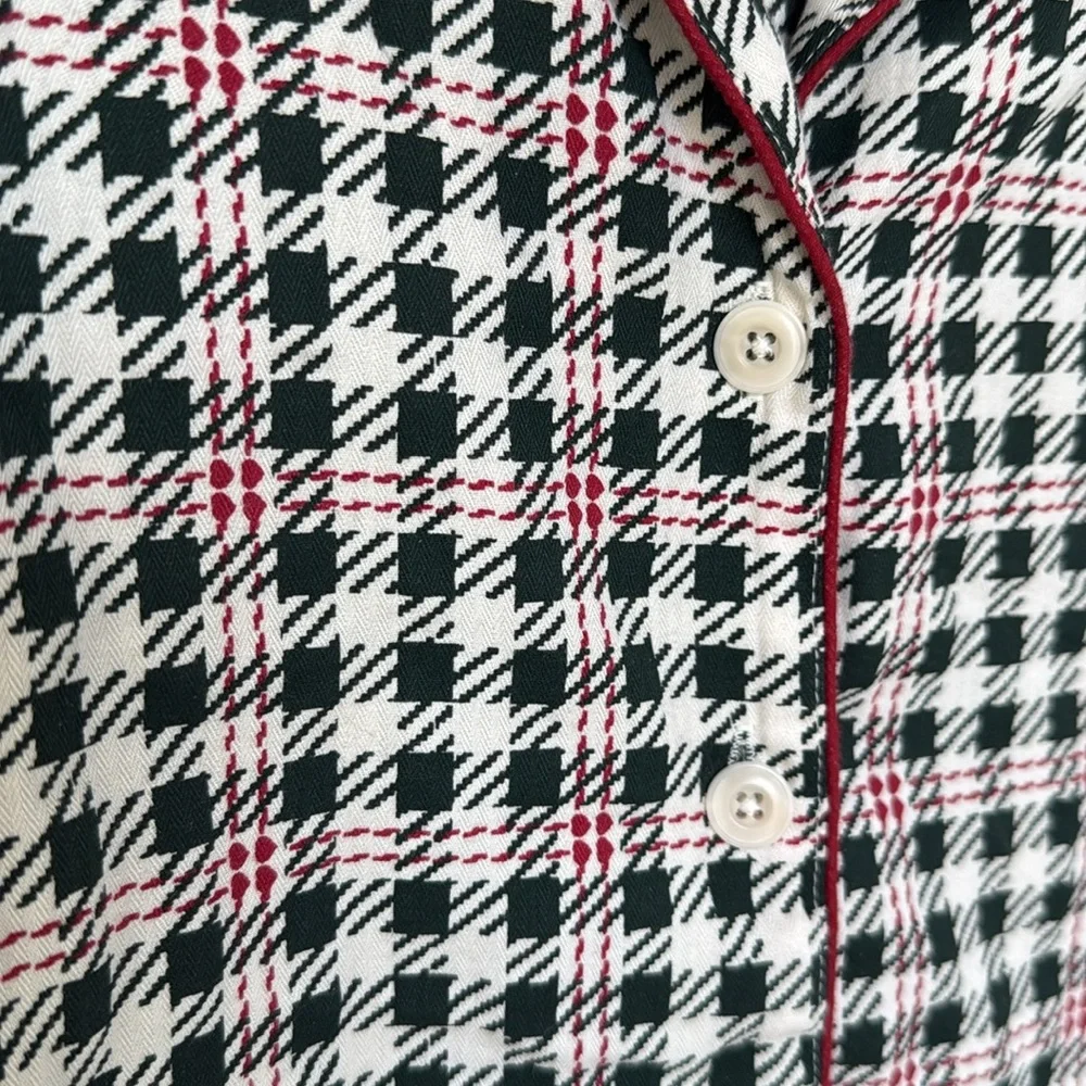 THE GREAT. SLEEP SET The Plaid Pajama Top and Pajama Bottoms Pants Winter Pine 1 - Picture 7 of 16